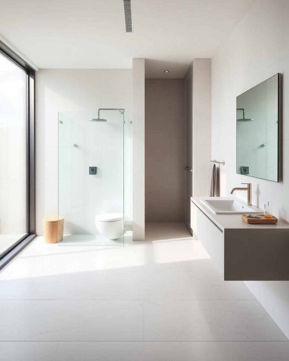 Spa Bath — Large-Format Porcelain Tile