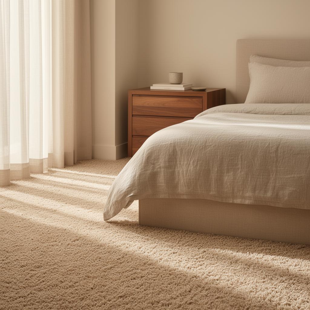 Bedroom, Soft Beige Plush Install