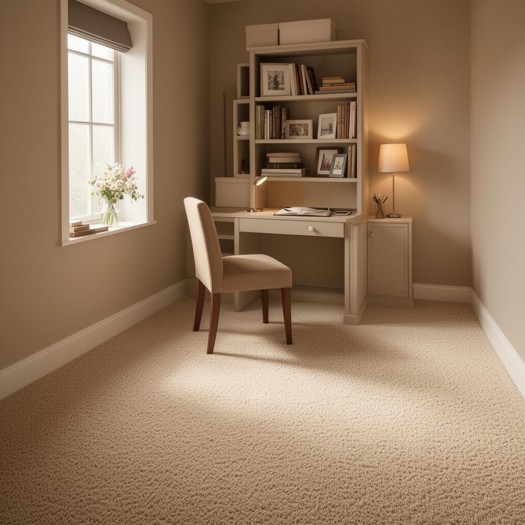 Home Office Nook, Soft Beige Plush