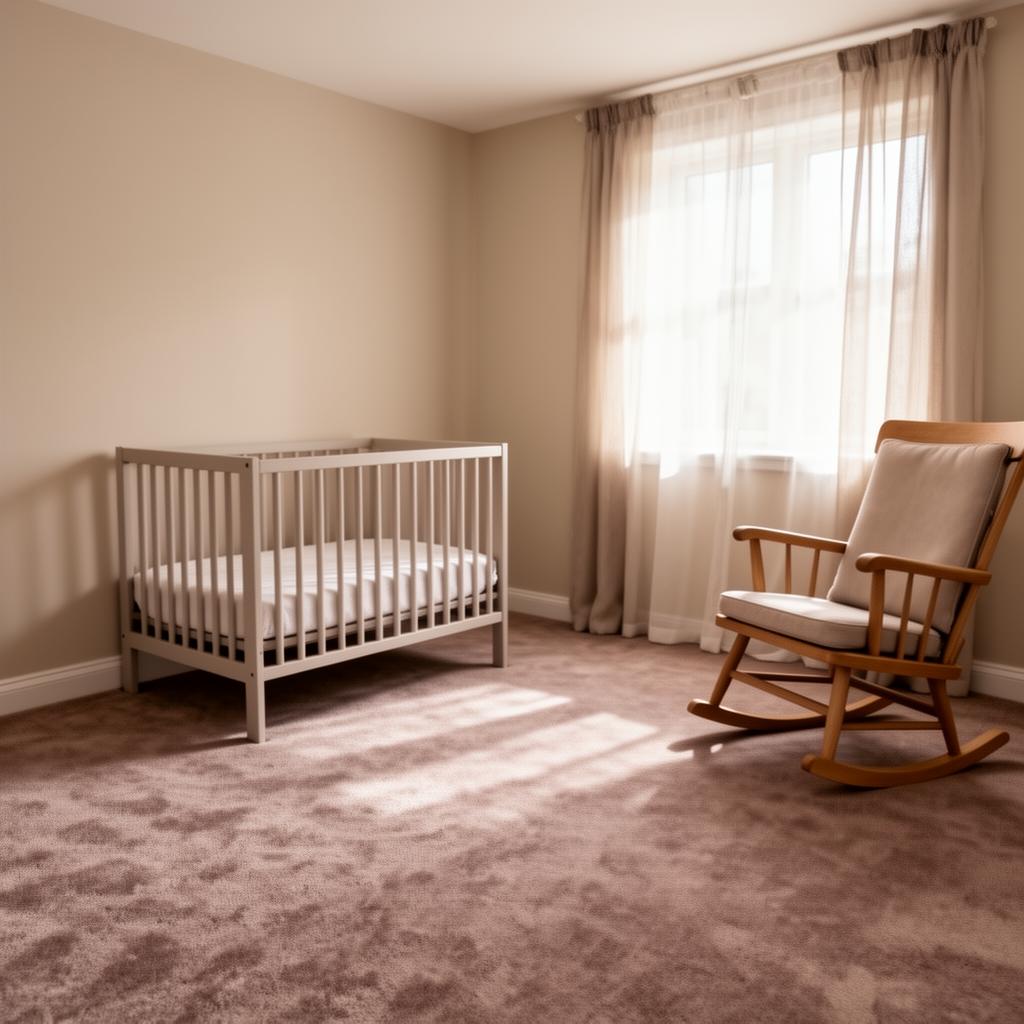 Nursery, Soft Taupe Plush Carpet